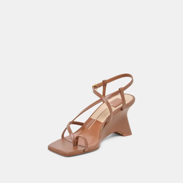 Aylee Cognac Leather Wedges — view 6