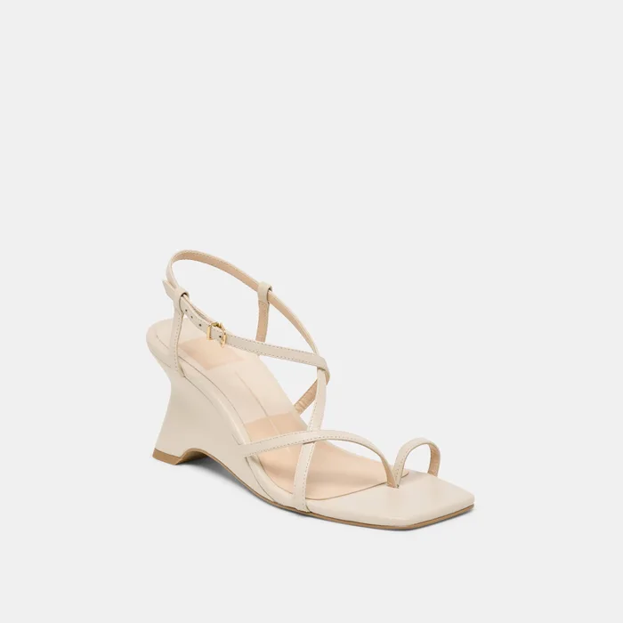Aylee Cream Leather Wedges — view 3