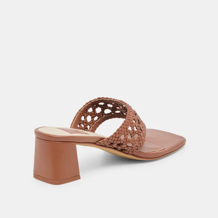 Barlo Cognac Woven Stella Heels — view 6