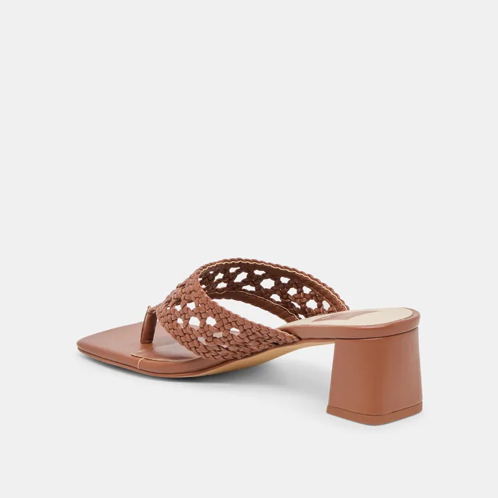 Barlo Cognac Woven Stella Heels — view 8