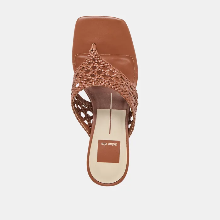 Barlo Cognac Woven Stella Heels — view 11