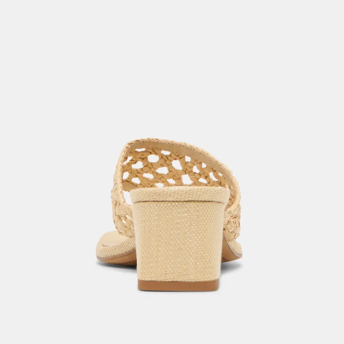 Barlo Lt Natural Woven Raffia Heels — view 10
