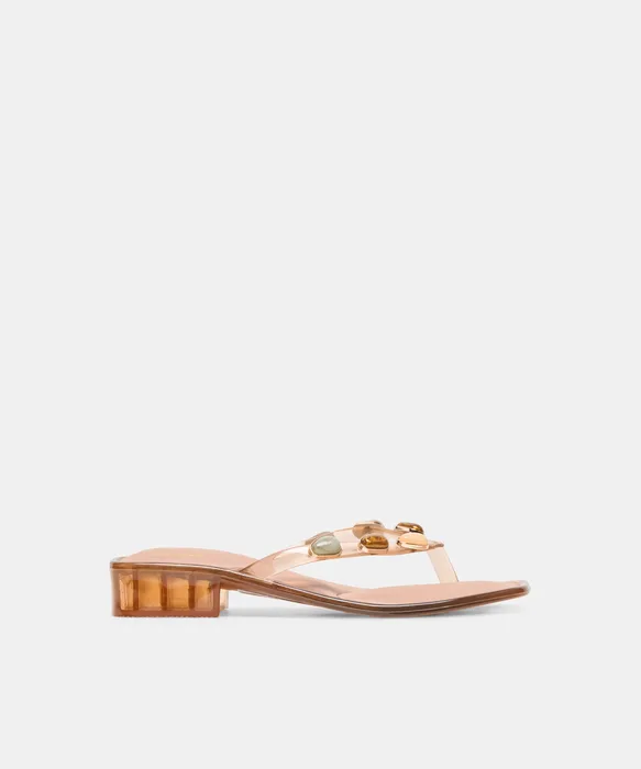 BARTY JELLY STONE Mocha Jelly Thong Block-Heel Sandals — view 2