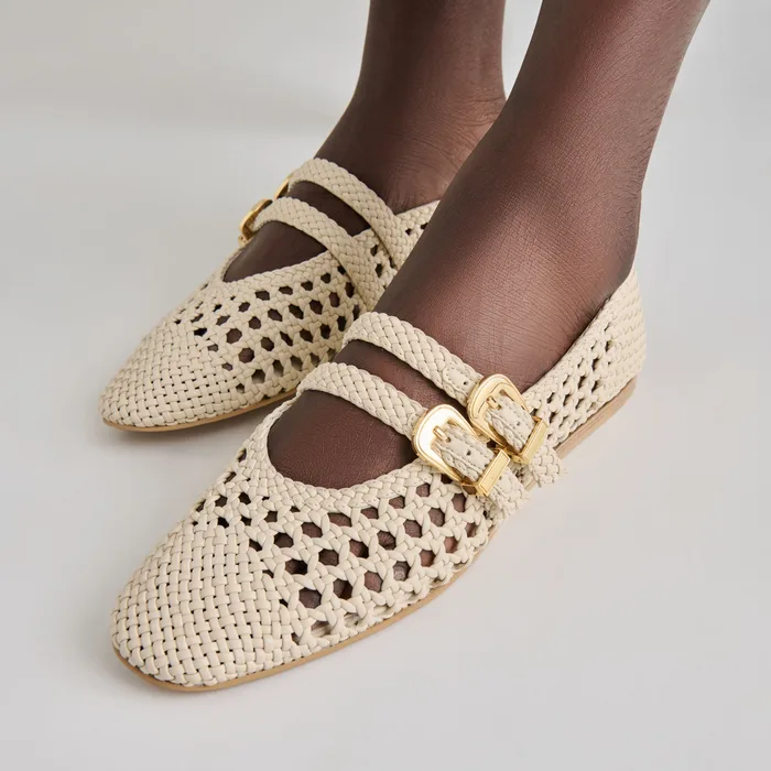 Baylee Creme Woven Stella Ballet Flats — view 5