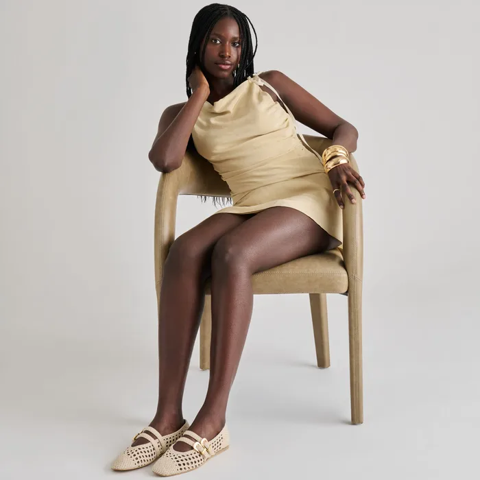 Baylee Creme Woven Stella Ballet Flats — view 7