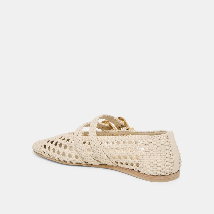 Baylee Creme Woven Stella Ballet Flats — view 10