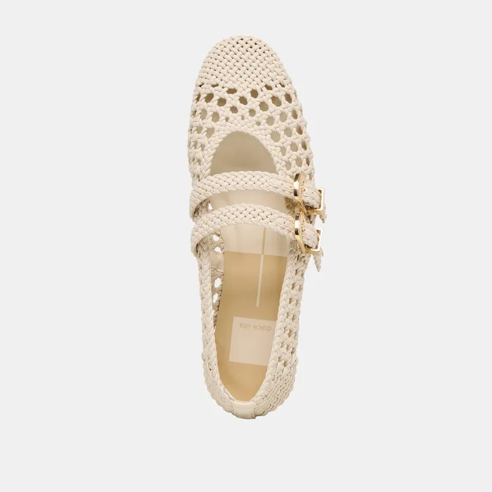 Baylee Creme Woven Stella Ballet Flats — view 13