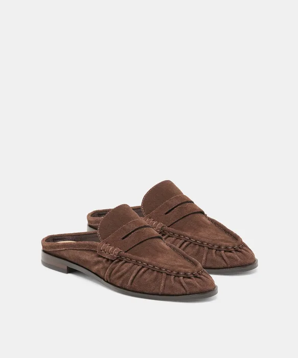BETZY Dk Brown Suede Closed-Toe Slip-On Loafers — view 3
