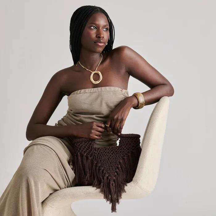 Birch Chocolate Crochet Handbag — view 3