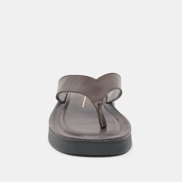 BLAYZE Dk Chocolate Leather Platform Flip-Flop Sandals — view 7