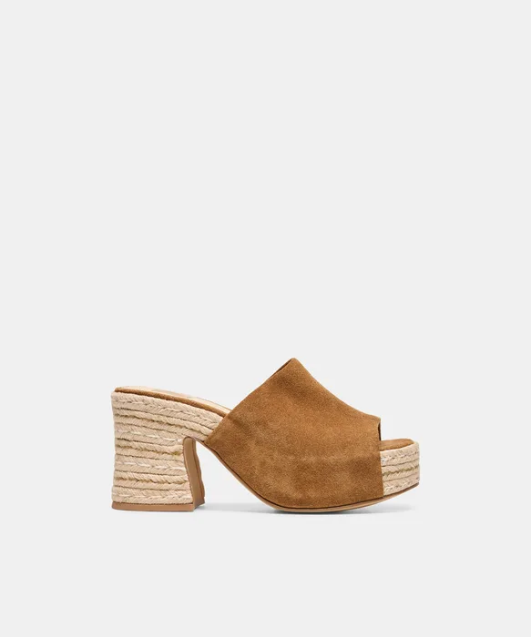 BOHDI ESPADRILLE Lt Brown Suede Platform Heels — view 2