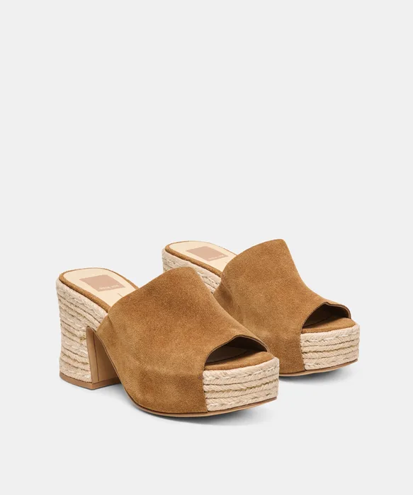 BOHDI ESPADRILLE Lt Brown Suede Platform Heels — view 3