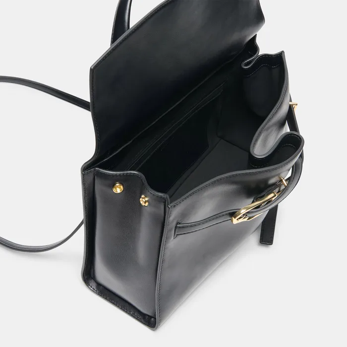 BORGO Black Leather Adjustable Crossbody Handbag — view 4