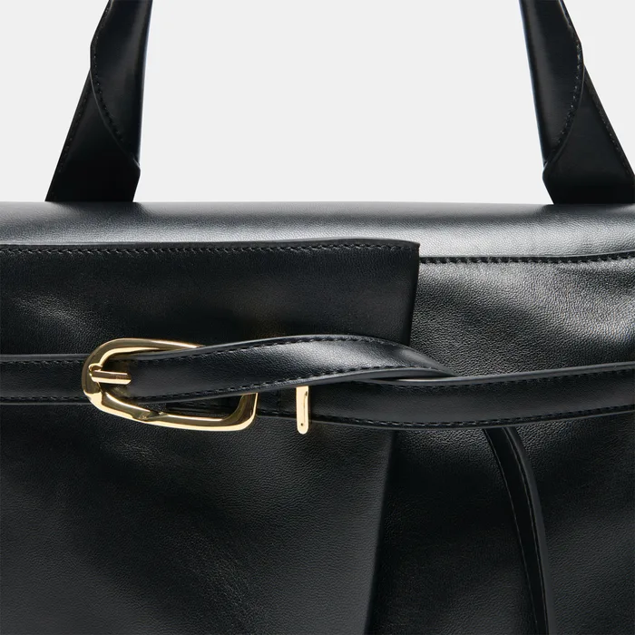 BORGO Black Leather Adjustable Crossbody Handbag — view 5