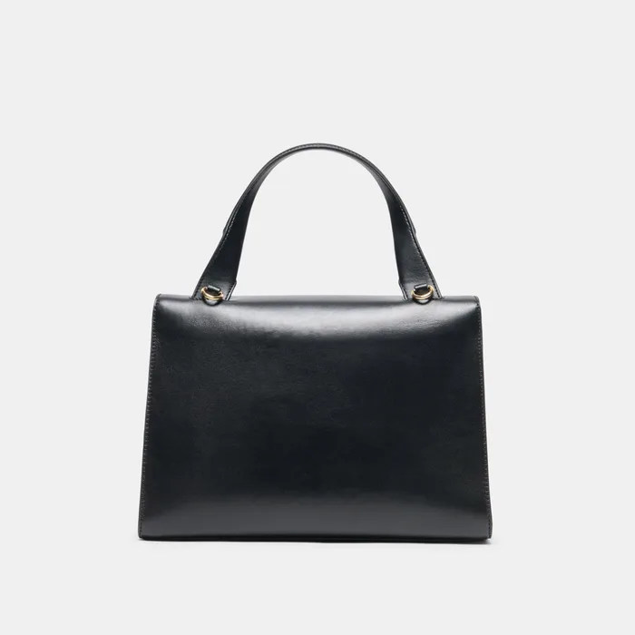 BORGO Black Leather Adjustable Crossbody Handbag — view 6