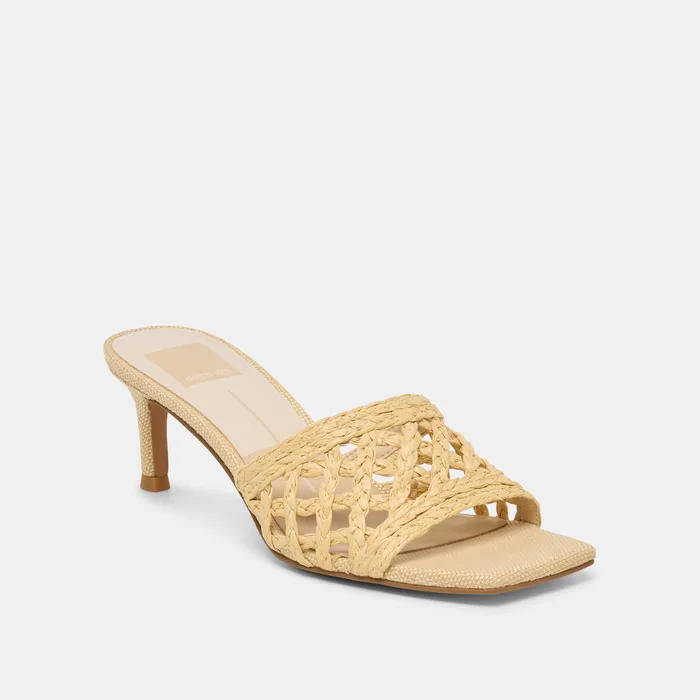 Bowen Lt Natural Raffia Heels — view 4