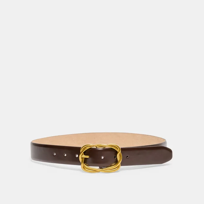 Braided Mahogany Gold Buckle Belt — view 2
