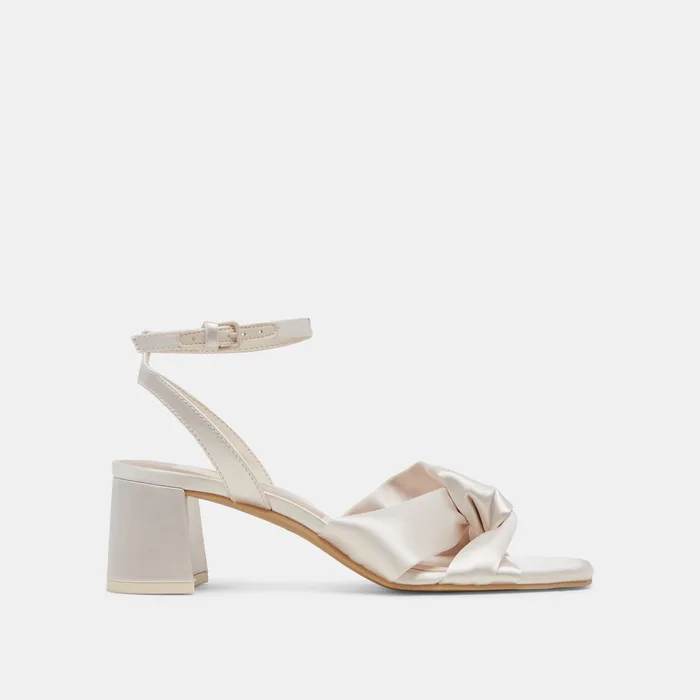 Brenna Ivory Satin Heels — view 2
