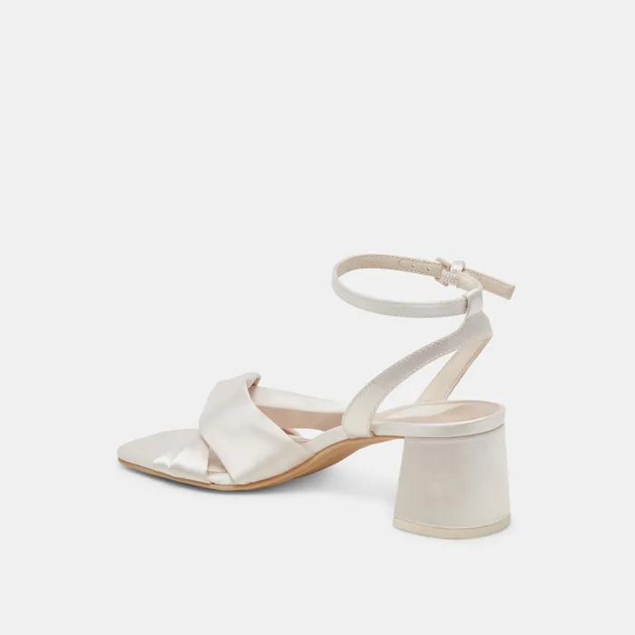 Brenna Ivory Satin Heels — view 8