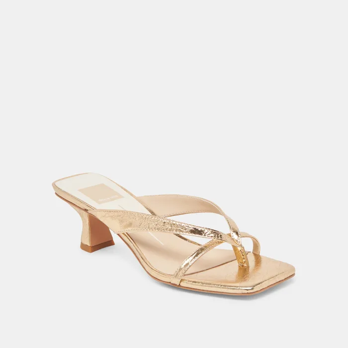 BREVEL HEELS GOLD DISTRESSED LEATHER — view 4