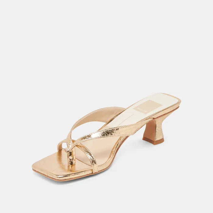 BREVEL HEELS GOLD DISTRESSED LEATHER — view 6