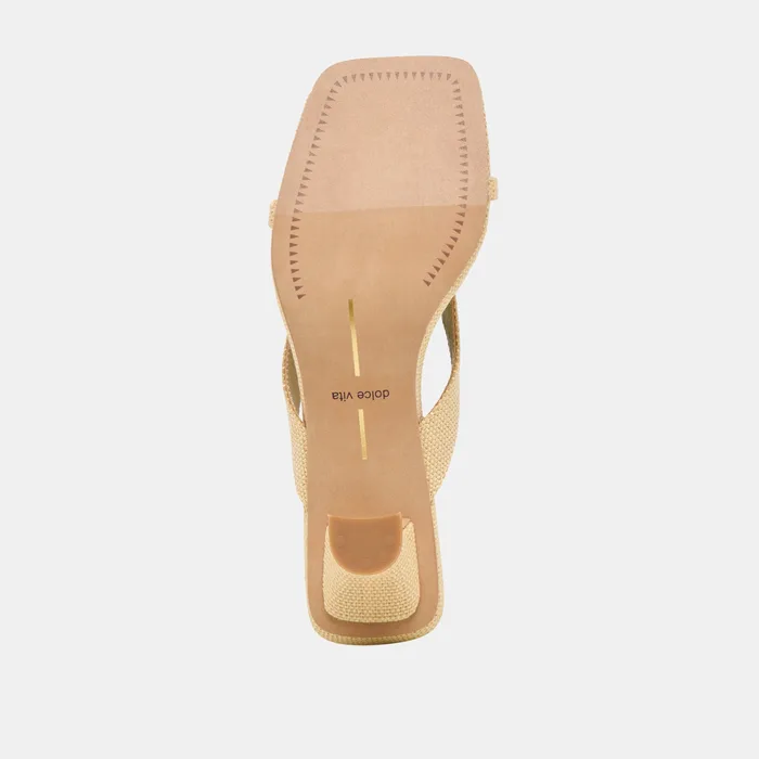 BREVEL HEELS NATURAL RAFFIA