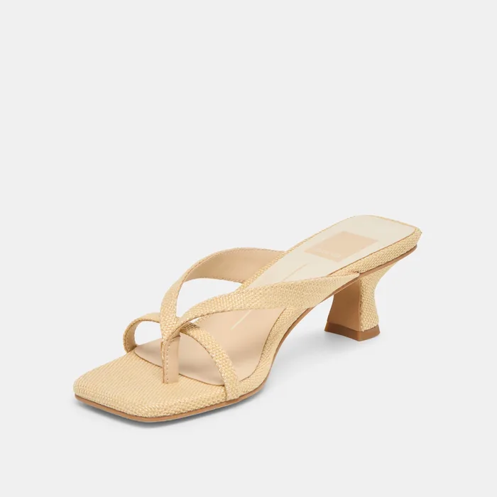 Brevel Natural Raffia Heels — view 6