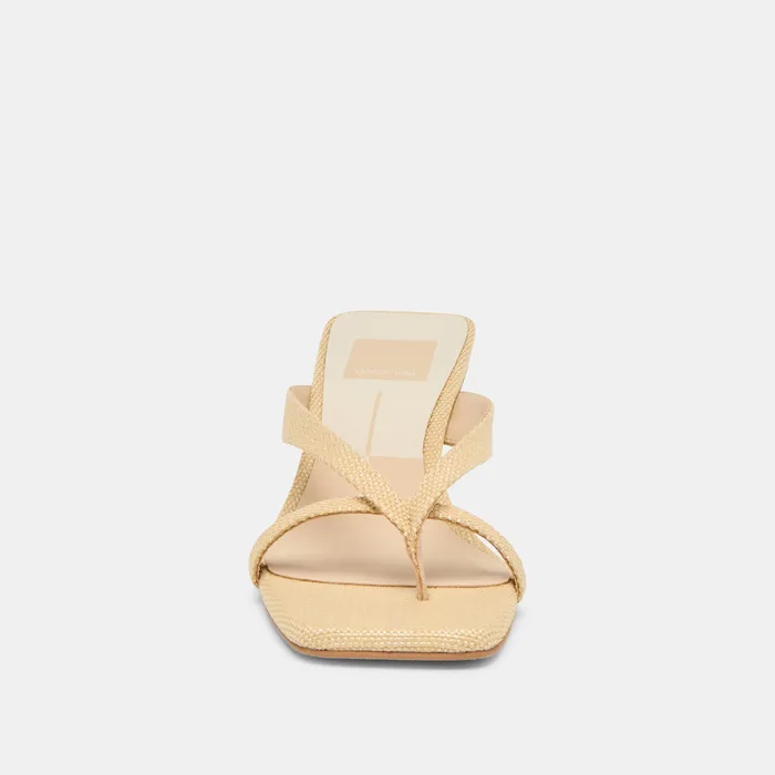 Brevel Natural Raffia Heels — view 8