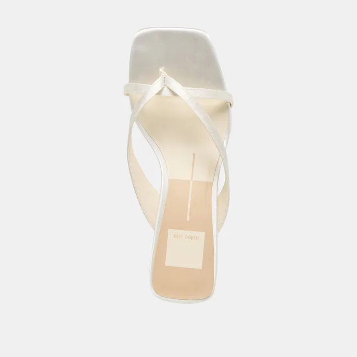 Brevel True White Satin Heels — view 13