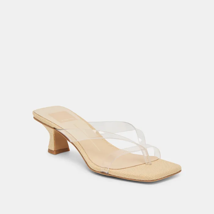 Brevel Vinyl Wide Crystal Jelly Heels — view 3