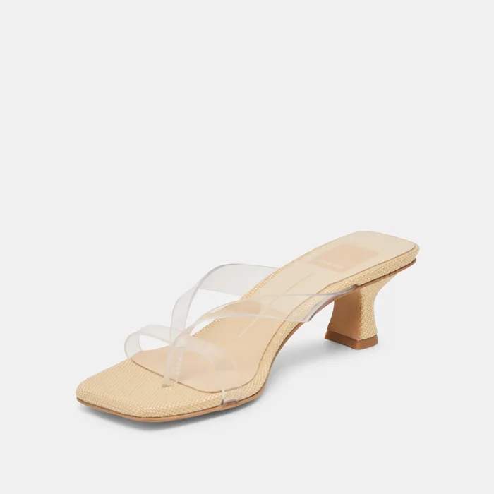 Brevel Vinyl Wide Crystal Jelly Heels — view 5