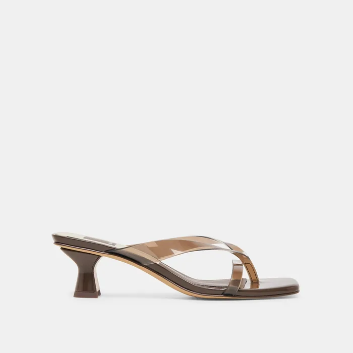 Brevel Vinyl Wide Dk Brown Jelly Heels — view 2