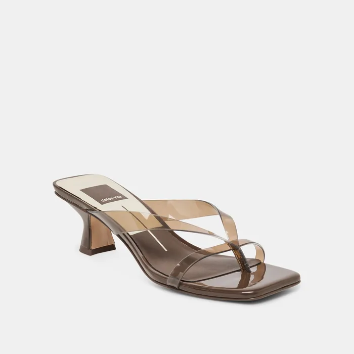 Brevel Vinyl Wide Dk Brown Jelly Heels — view 3