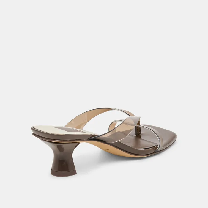 Brevel Vinyl Wide Dk Brown Jelly Heels — view 4