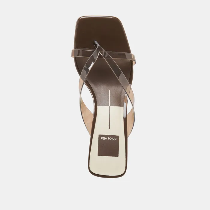 Brevel Vinyl Wide Dk Brown Jelly Heels — view 9