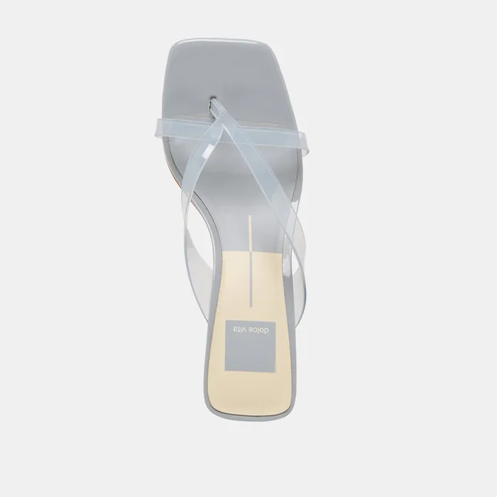 Brevel Vinyl Wide Dusty Blue Jelly Heels — view 9