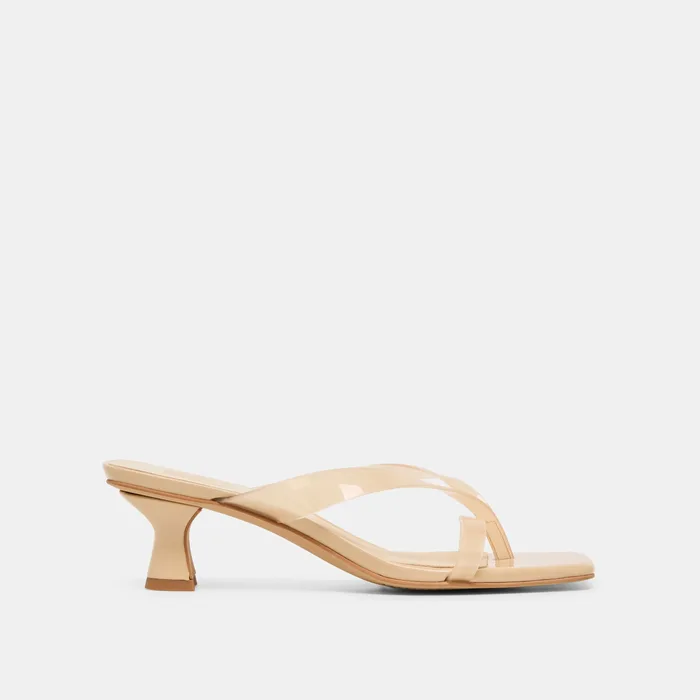 Brevel Vinyl Wide Praline Jelly Heels — view 2