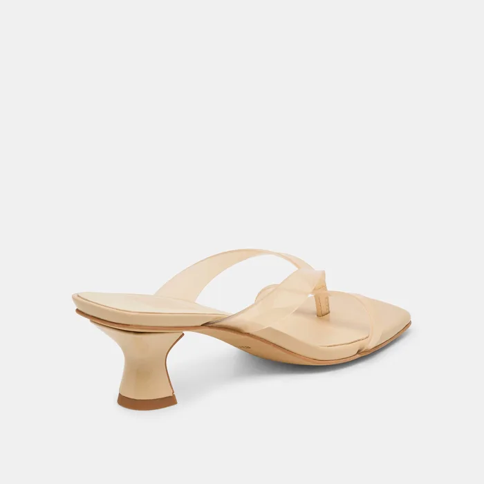 Brevel Vinyl Wide Praline Jelly Heels — view 4