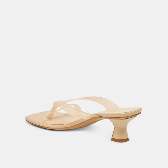 Brevel Vinyl Wide Praline Jelly Heels — view 6