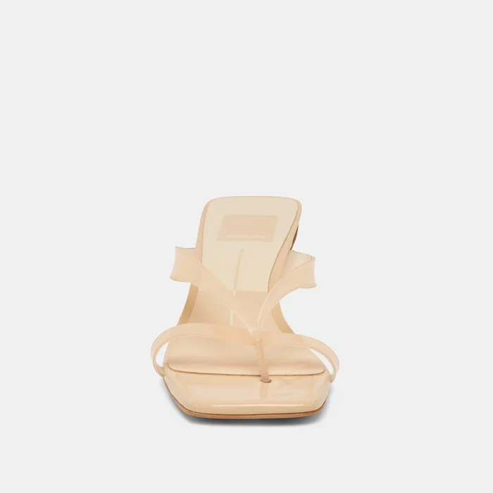 Brevel Vinyl Wide Praline Jelly Heels — view 7