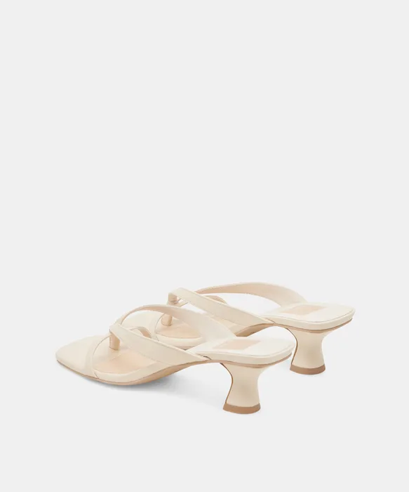 BREVEL WIDE HEELS BONE LEATHER