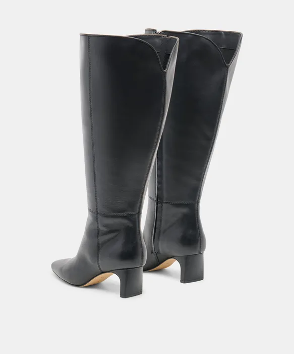 BRION EXTRA WIDE CALF BOOTS BLACK LEATHER