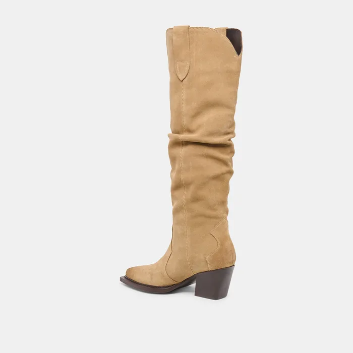 Buckly Camel Suede Boots — view 8