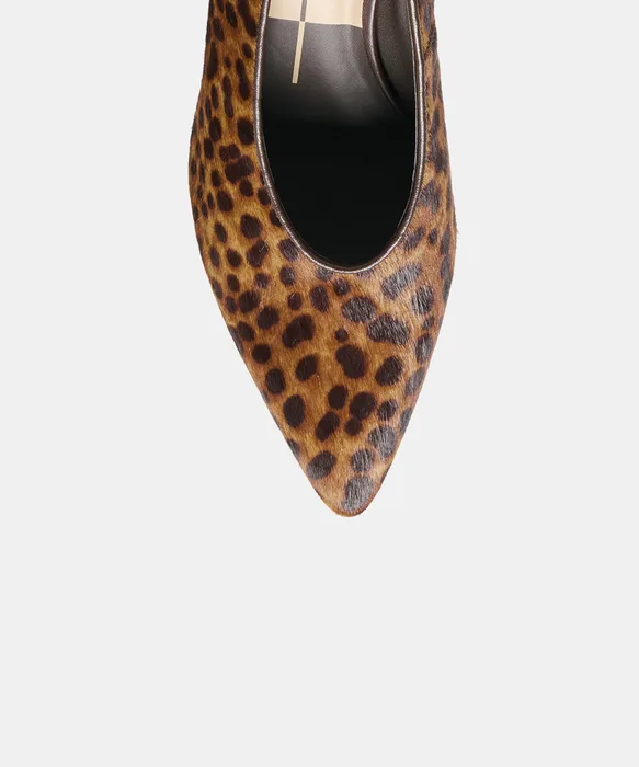 CAMERO Dk Leopard Calf Hair Pointed-Toe Wedges — view 4