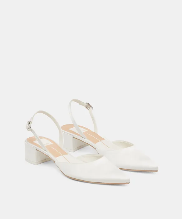 Carel Off White Satin Heels — view 3