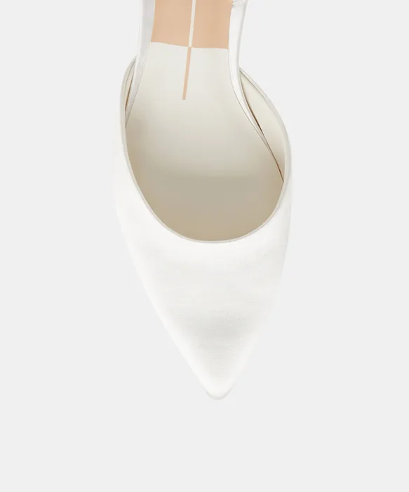 Carel Off White Satin Heels — view 5