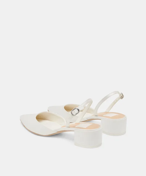 CAREL WIDE HEELS TRUE WHITE SATIN