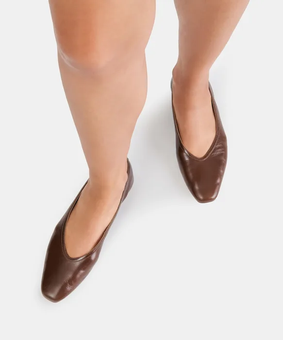 CARET Russet Leather Pointed-Toe Ballet Flats — view 5