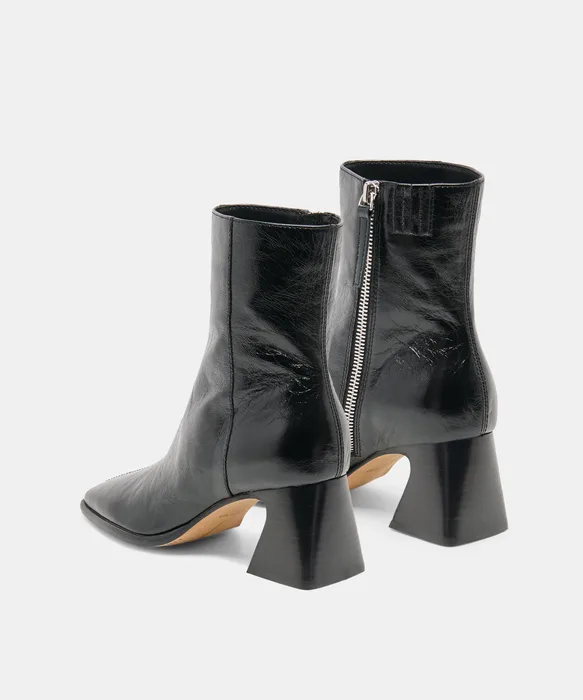 CECELA BOOTIES MIDNIGHT CRINKLE PATENT