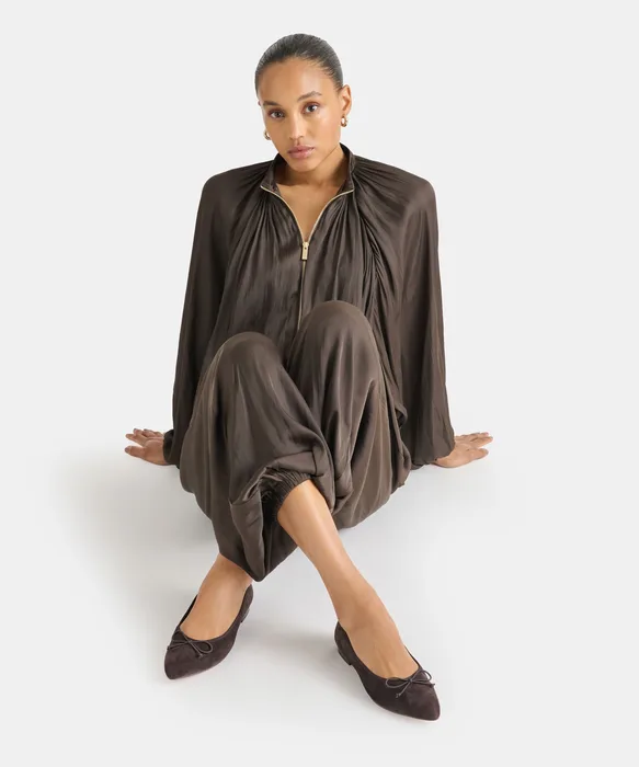 CELIO Walnut Suede Pointed Closed-Toe Ballet Flats — view 5